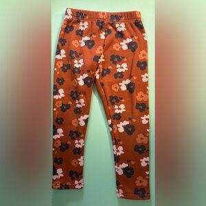 Carters Kid Chocolate Brown Sweatpants with Flower Print, Girl Size 7 Joggers